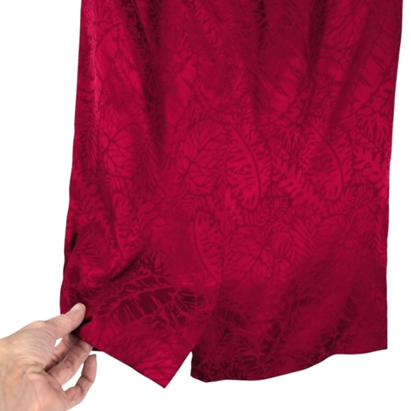 Vintage Argenti 100% Silk Red Skirt Suit Set Size 6 Made in Hong Kong - Picture 7 of 11